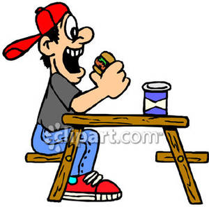 Eating panda free . Hamburger clipart man