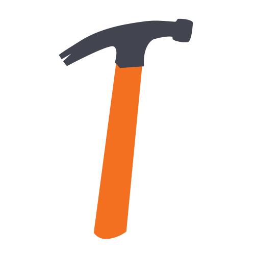 hammer clipart orange