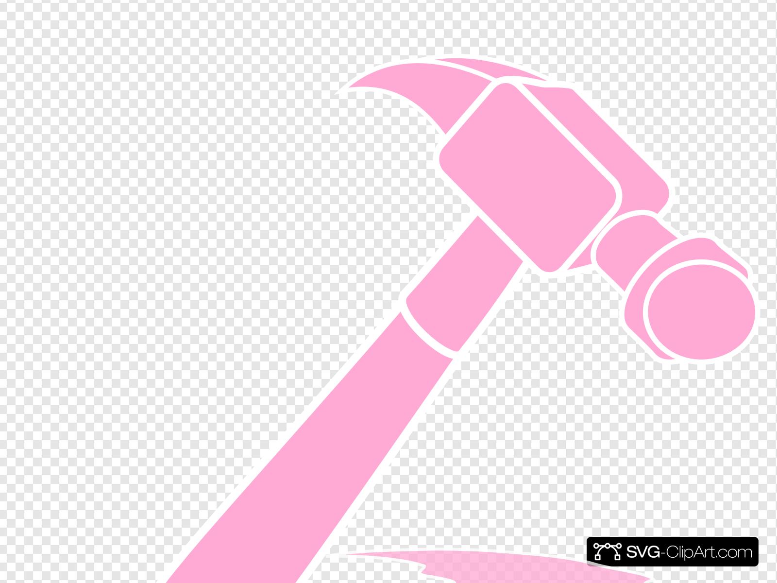 Charming clip art icon. Hammer clipart pink