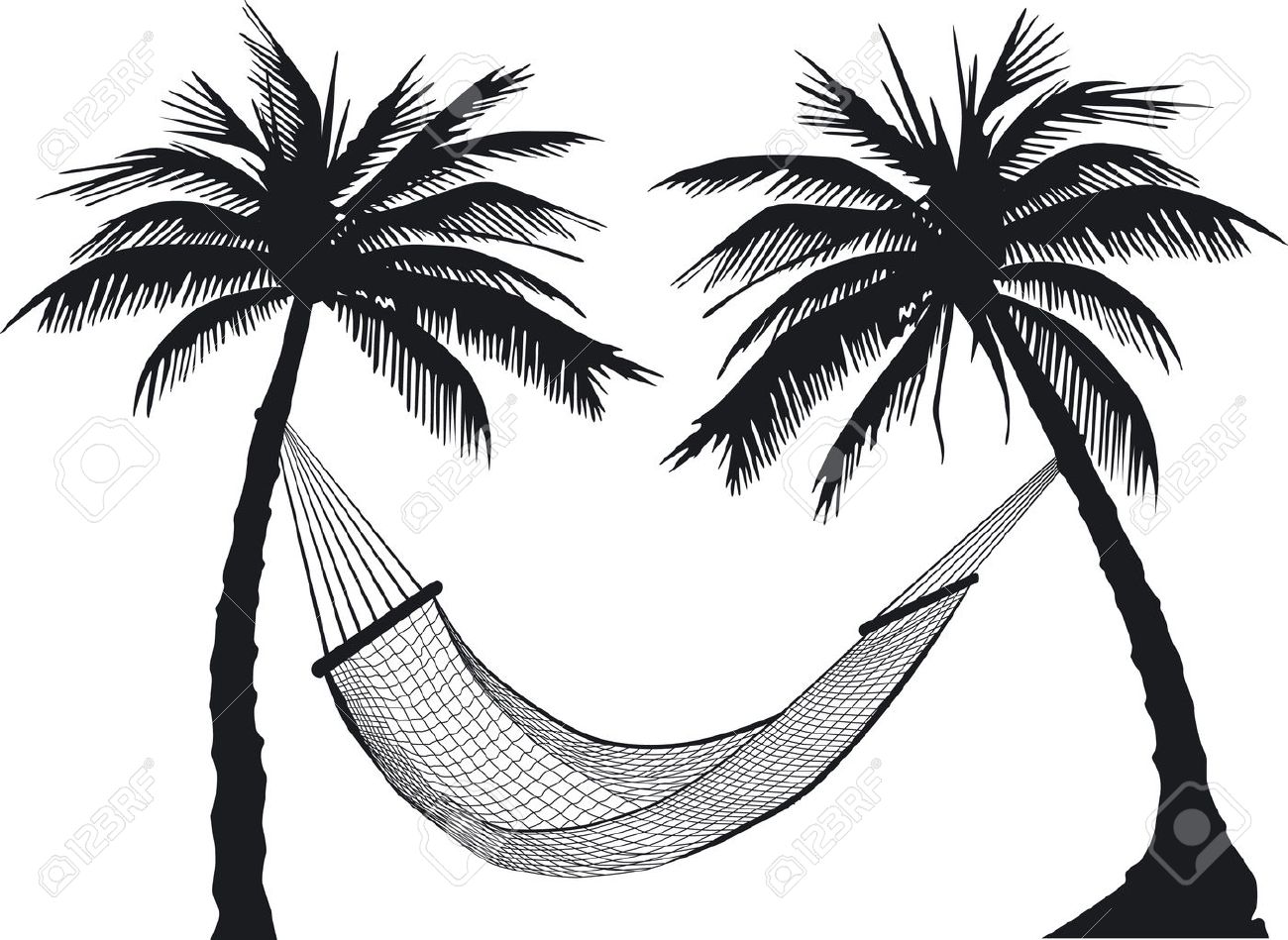 hammock clipart black and white