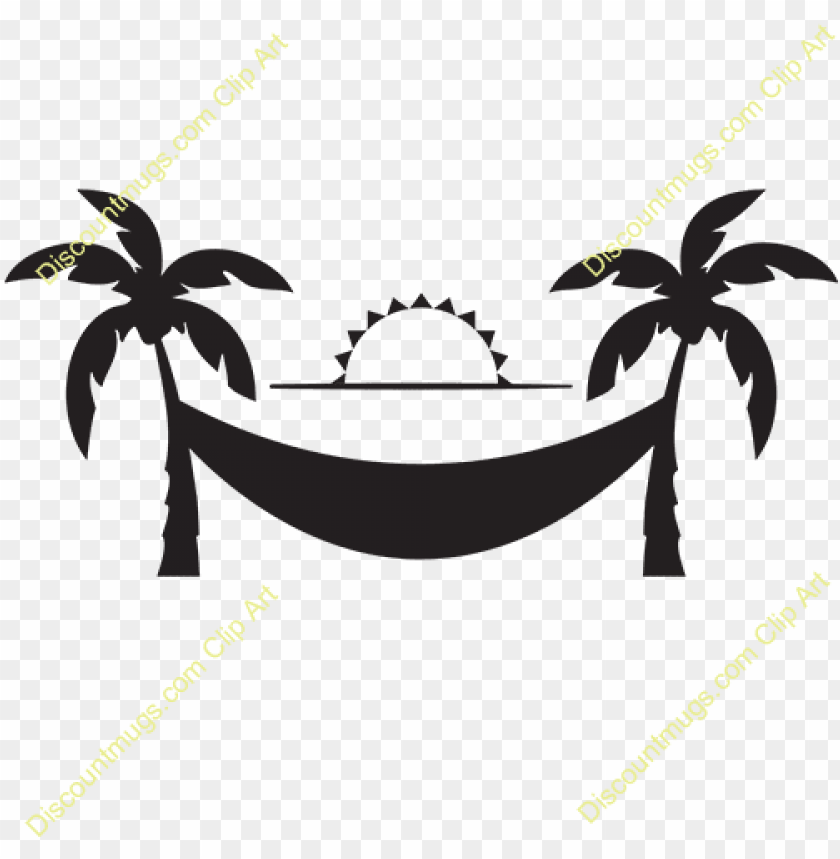 Palm tree trees with. Hammock clipart exotic