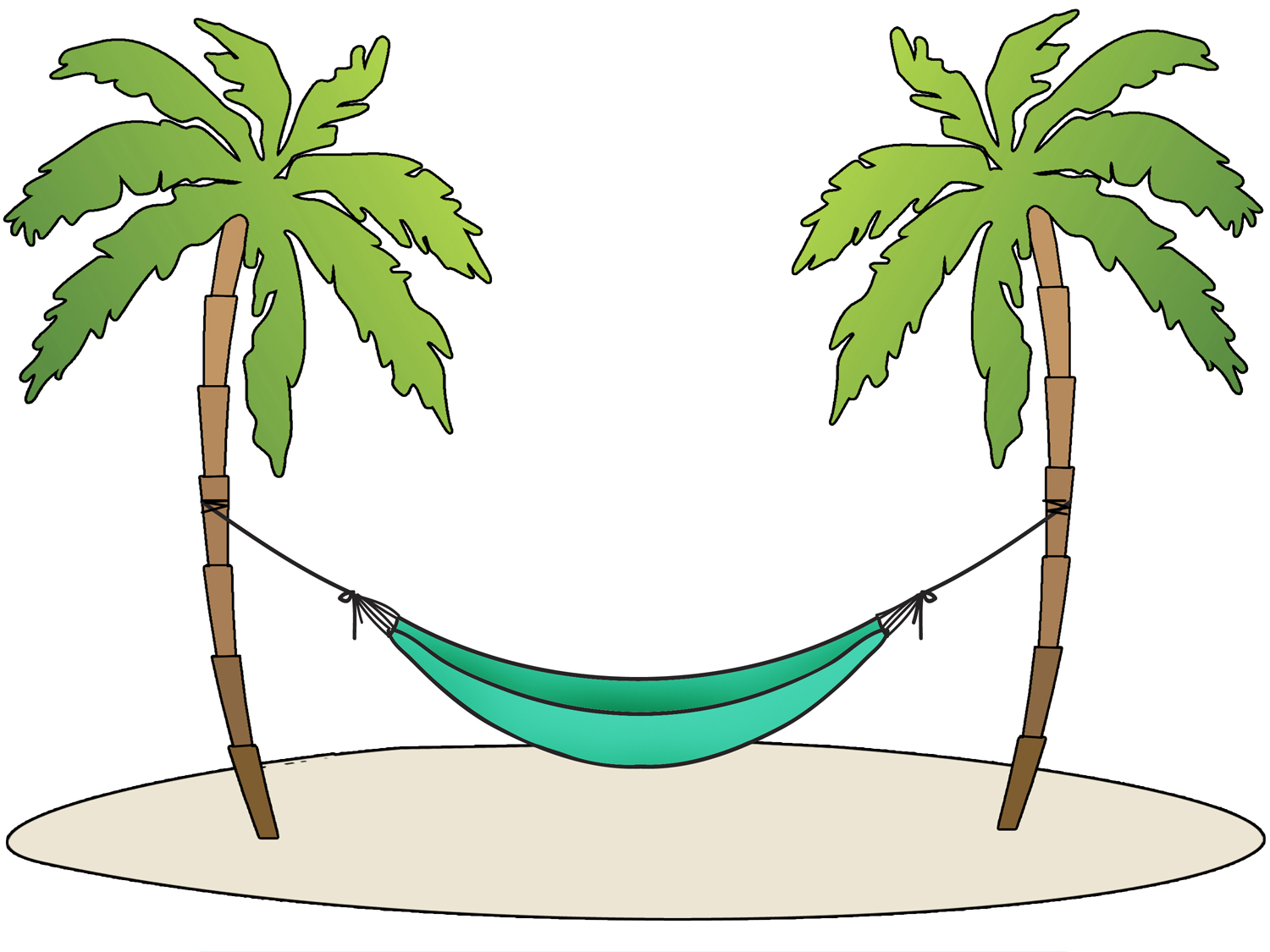 hammock clipart palm tree