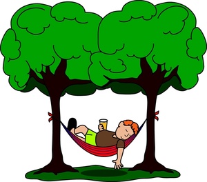 Hammock clipart relaxation. A relaxing in clip