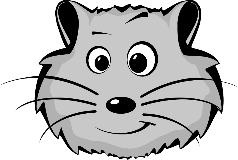 hamster clipart black and white