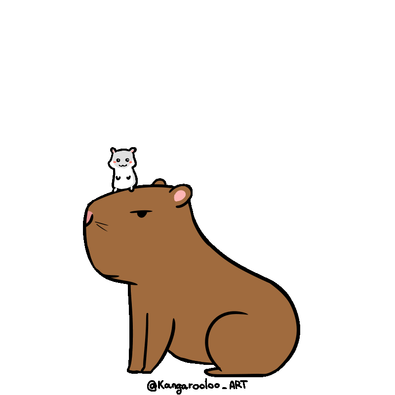 Hamster clipart capybara. And his friends by