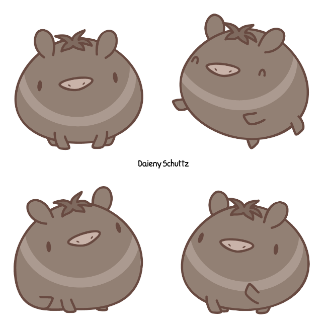 Hamster clipart fuzzy. Chibi collared peccary by