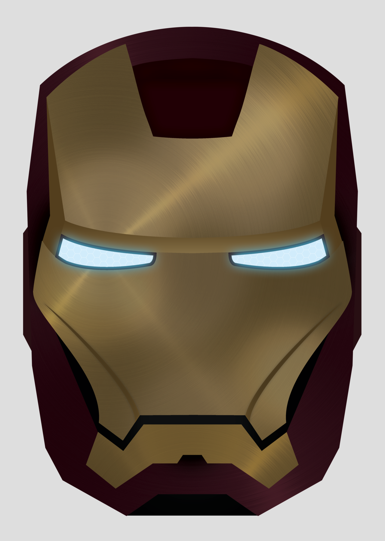 Iron man mask drawing. Hand clipart ironman