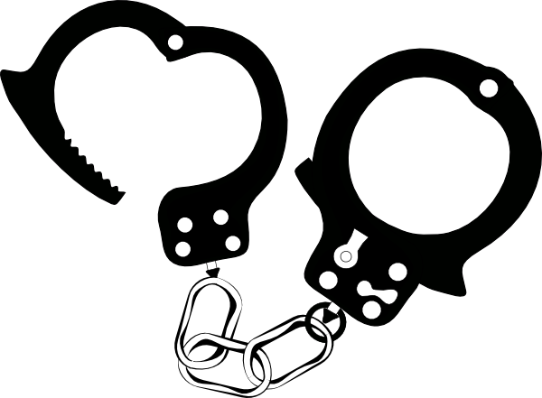Black and white clip. Handcuffs clipart outline