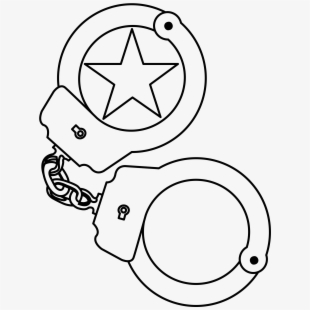 Handcuff clipart black and white. This png file is