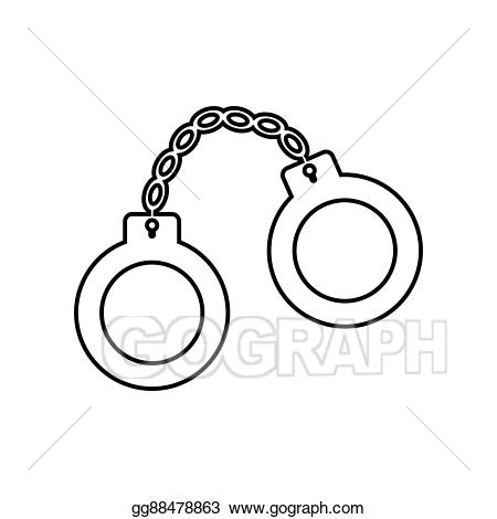 Handcuff clipart black and white. Drawing handcuffs outline icon