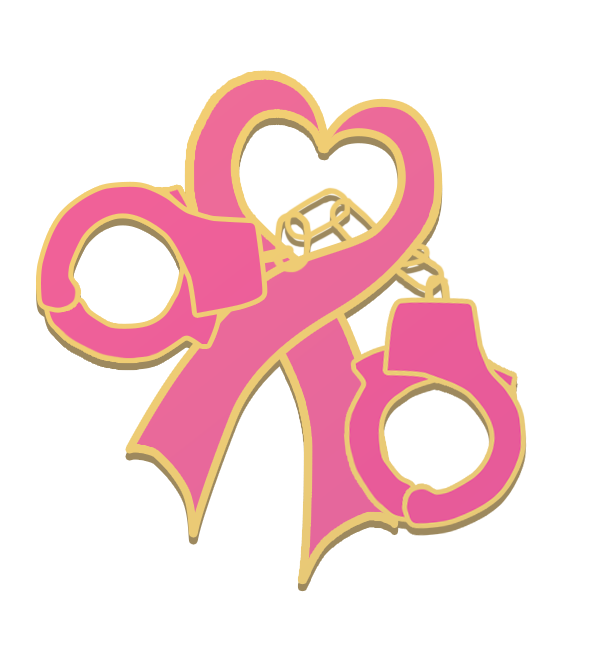 Breast cancer awareness lapel. Handcuff clipart pink