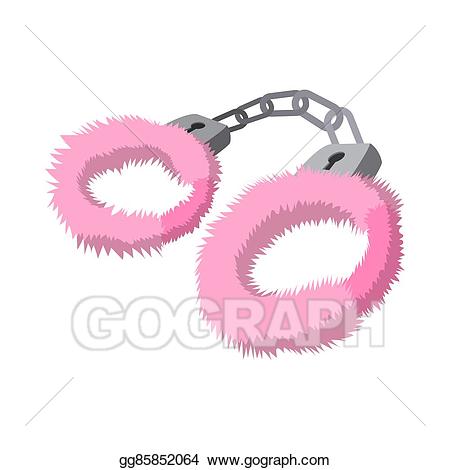 Stock illustration icon cartoon. Handcuffs clipart pink