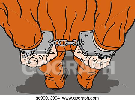 Handcuffs clipart prisoner. Vector illustration in eps