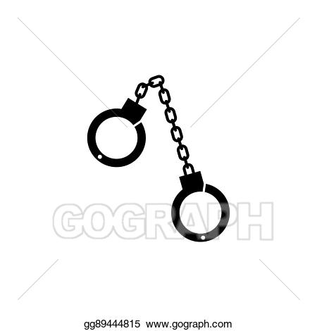 Handcuffs clipart accessory. Vector art isolated police