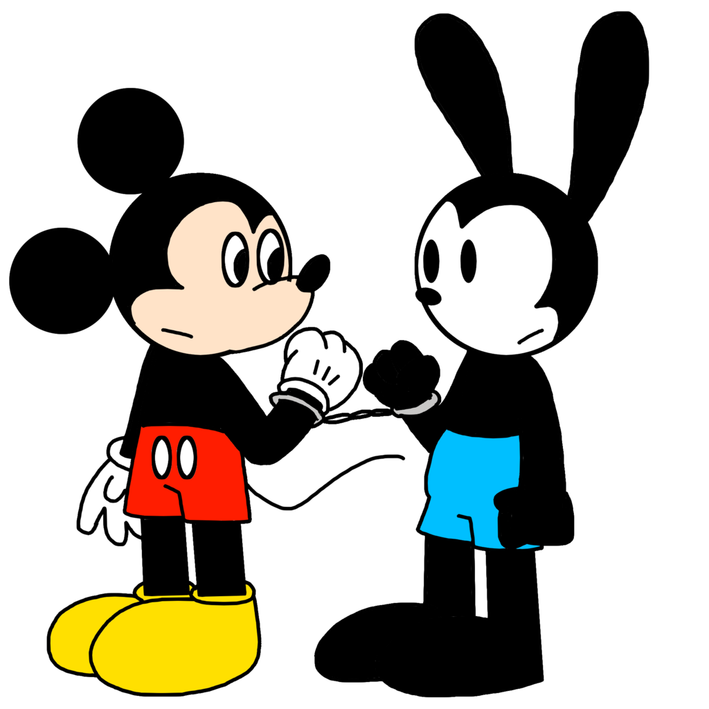 Mickey and oswald on. Handcuffs clipart doodle