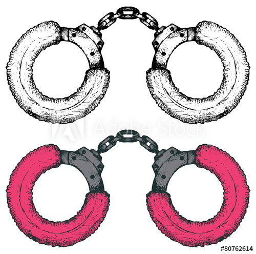 Handcuffs clipart doodle. Pink style buy this