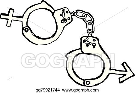 Handcuffs clipart doodle. Vector art hand drawn
