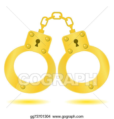 Handcuffs clipart gold. Stock illustration drawing 