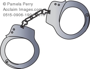 Clip art illustration of. Handcuffs clipart law enforcement