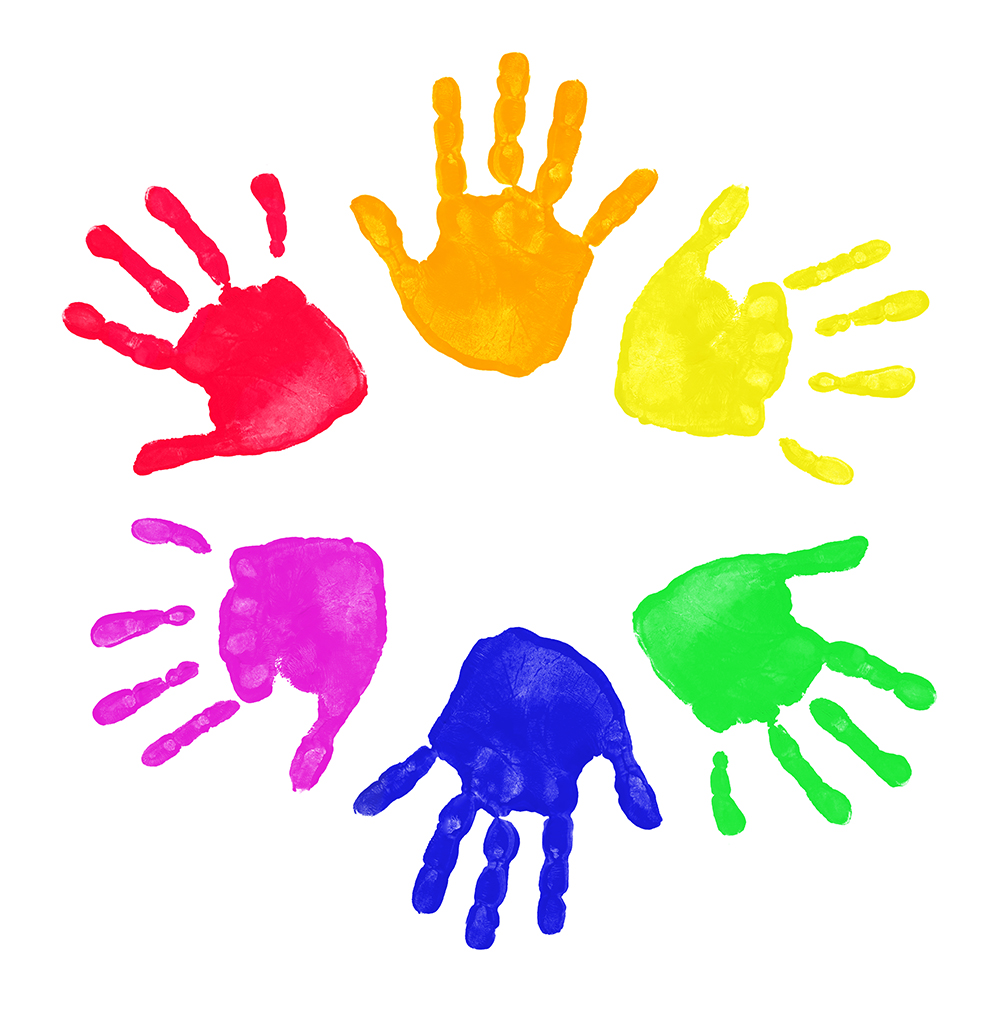 Hands clipart children's. Kids handprint panda free