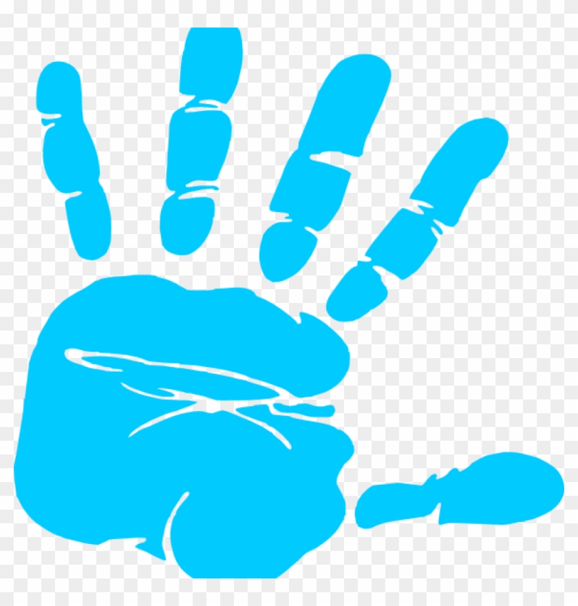 Hand print clip art. Handprint clipart blue baby