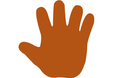 Handprint clipart brown. Free orange cliparts download
