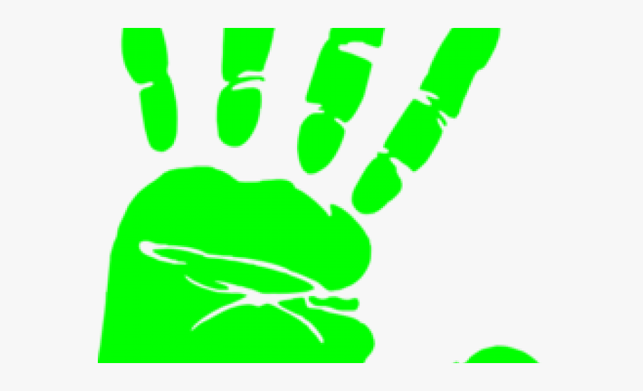 Handprint clipart hand print. Green orange free 