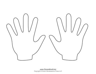 Hands printables for activities. Handprint clipart hand template