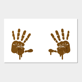 Posters and art prints. Handprint clipart muddy
