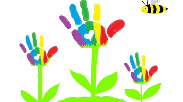 Handprint clipart outdoor learning. Qp rainbow montessori nursery