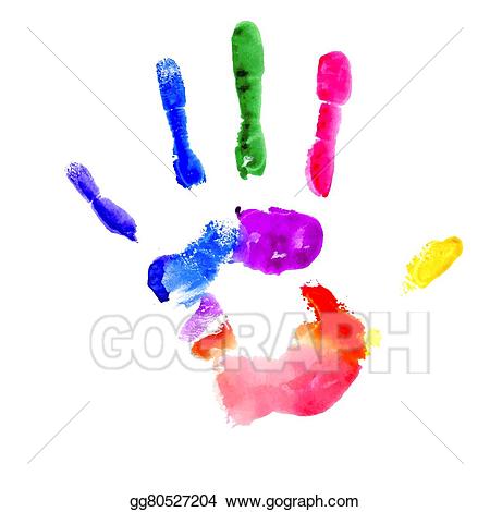 Vector stock in vibrant. Handprint clipart rainbow