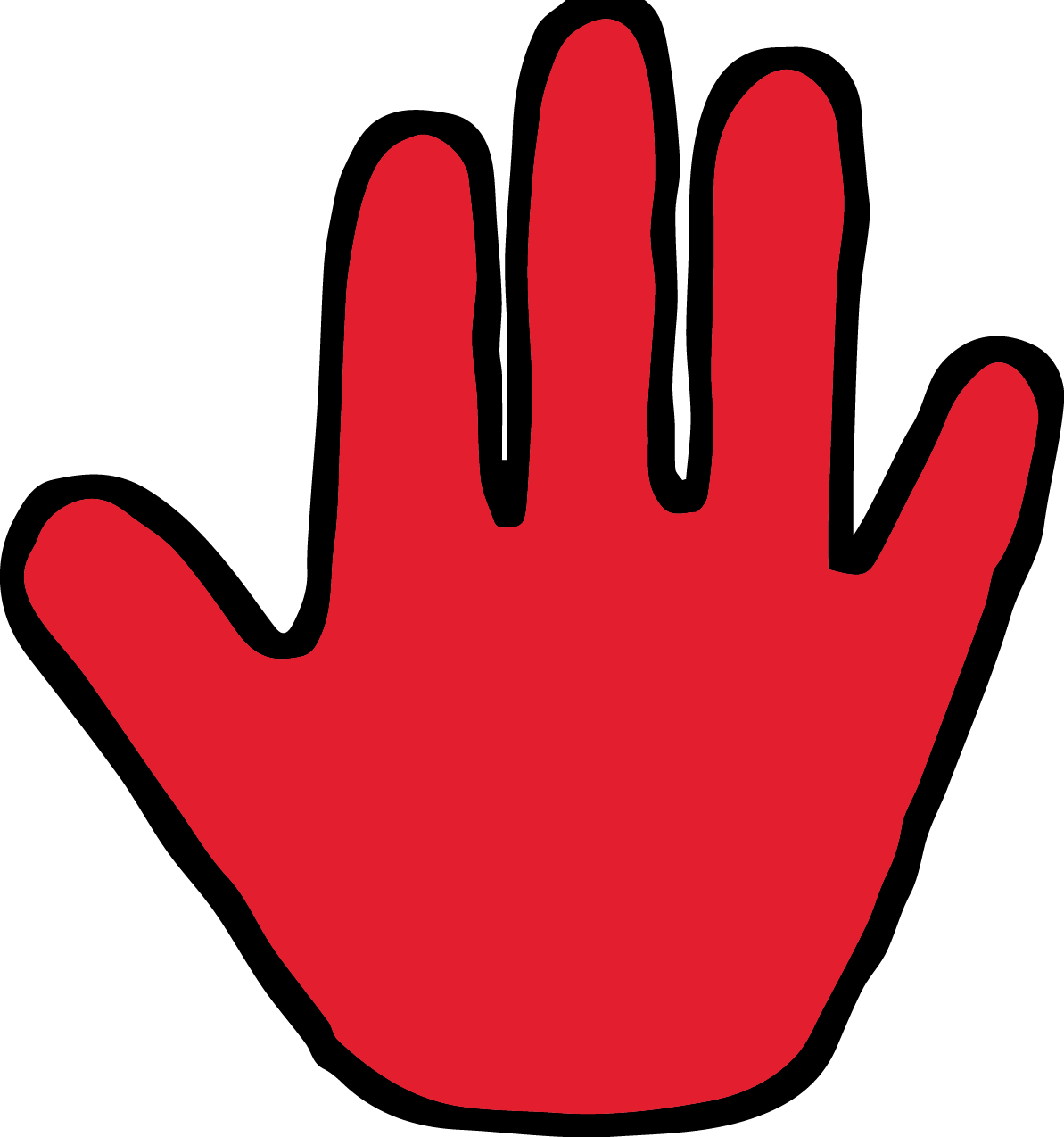Red hand print images. Handprint clipart small