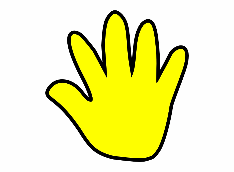 Outline child clip art. Handprint clipart yellow
