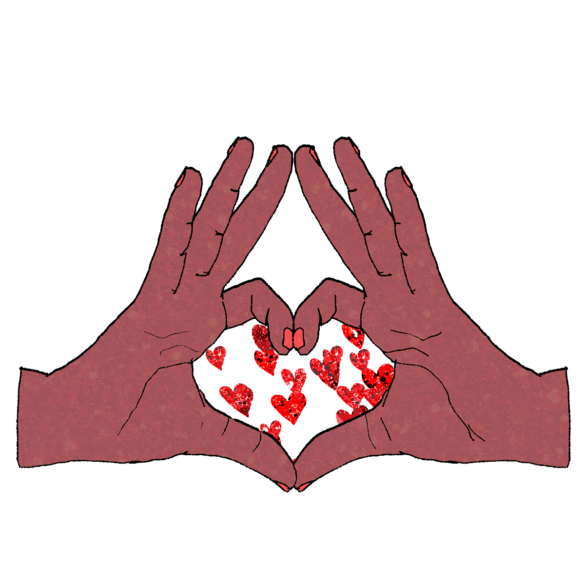 Hands clipart animation. I love you hearts