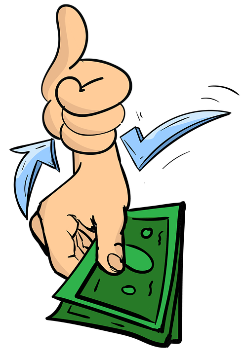 Tipping in new york. Hands clipart waiter
