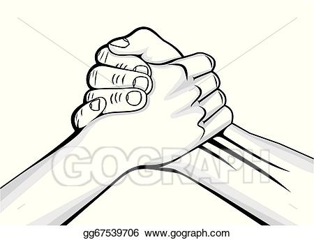 Vector art two male. Handshake clipart friendly