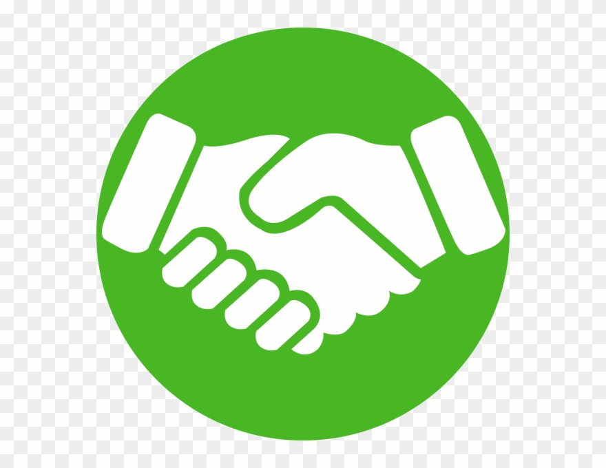 Brotherhood shaking hands icon. Handshake clipart green
