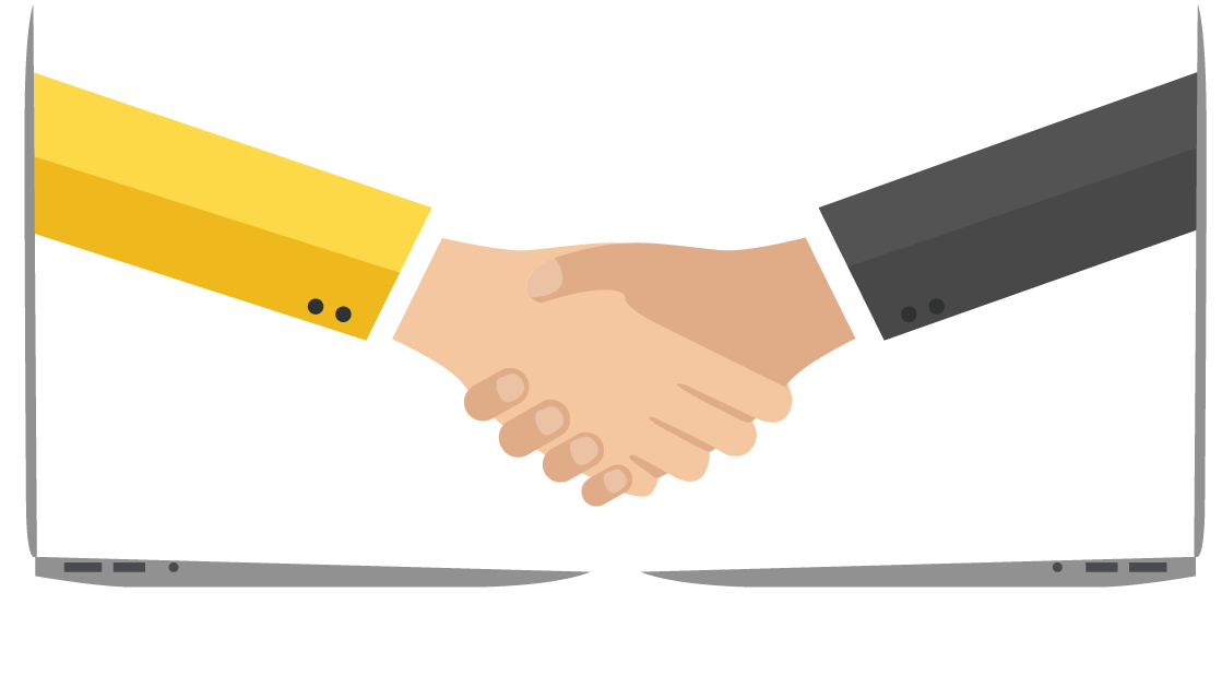 Hire the best candidates. Handshake clipart interview