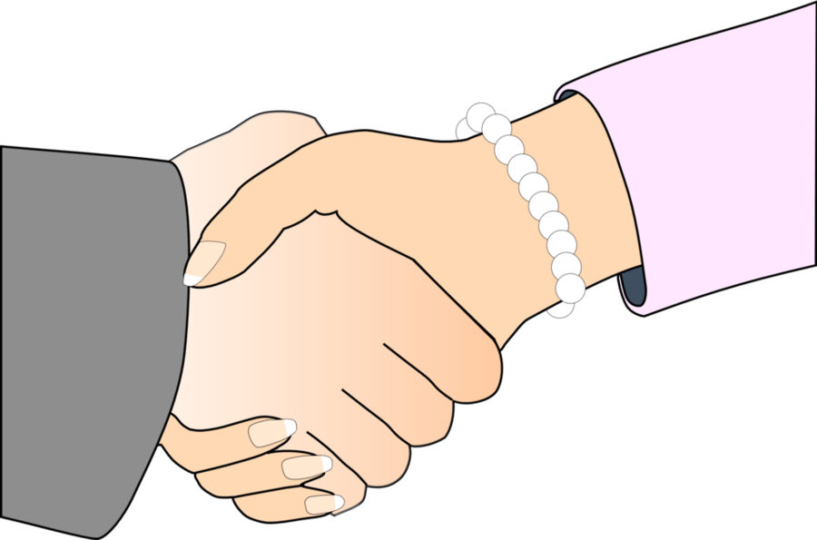 Cartoon transparent . Handshake clipart man woman