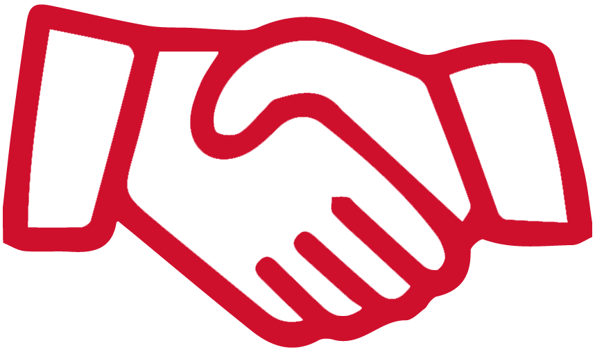 Support . Handshake clipart red