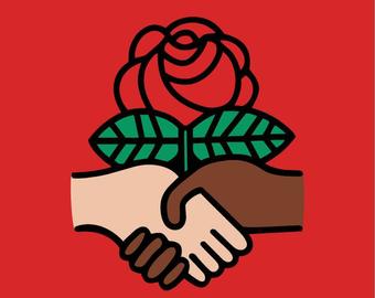 Handshake clipart socialist. Democratic etsy 