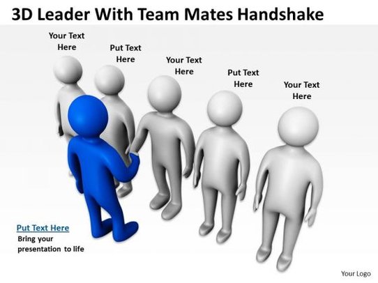 Handshake clipart team. Business people d leader