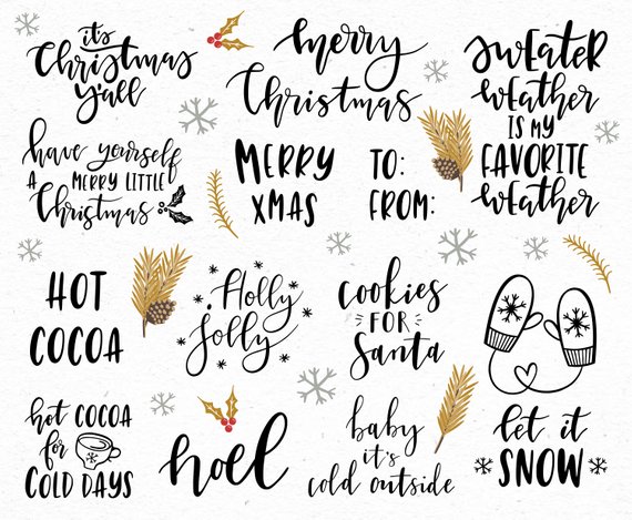 Handwriting clipart winter. Christmas quotes clip art