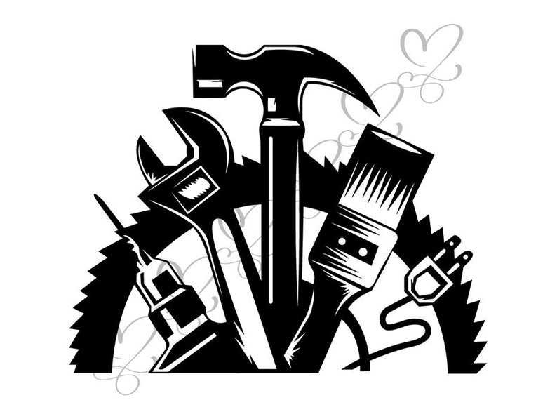 Wrench repair fix hardware. Handyman clipart hammer screwdriver