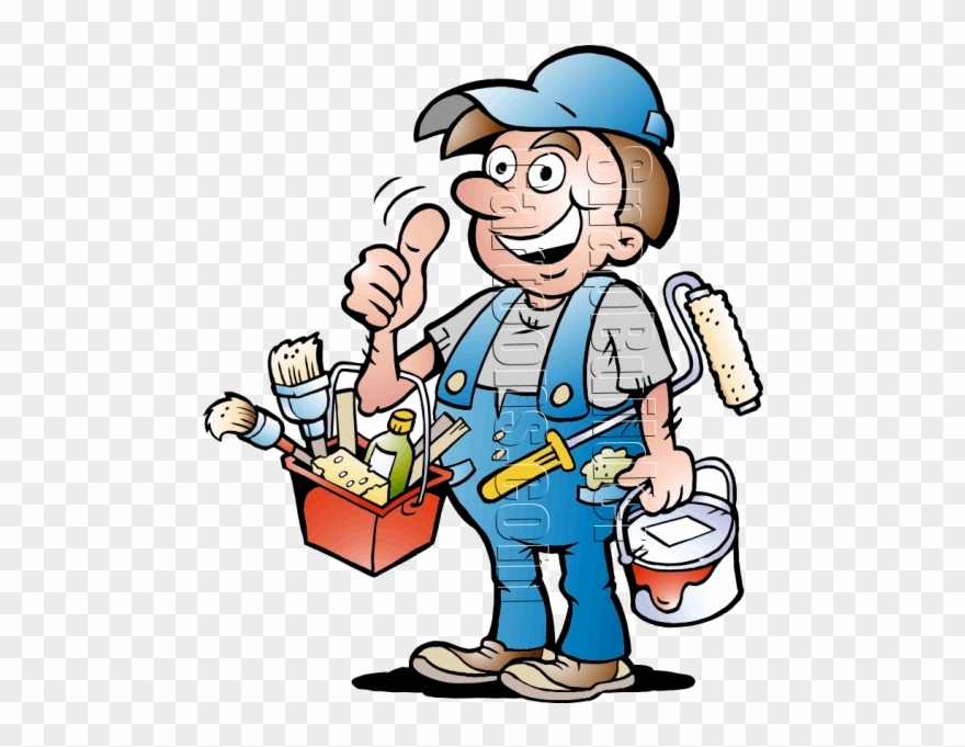 With supplies handyman . Painter clipart painting material