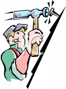 A colorful cartoon of. Handyman clipart roofing