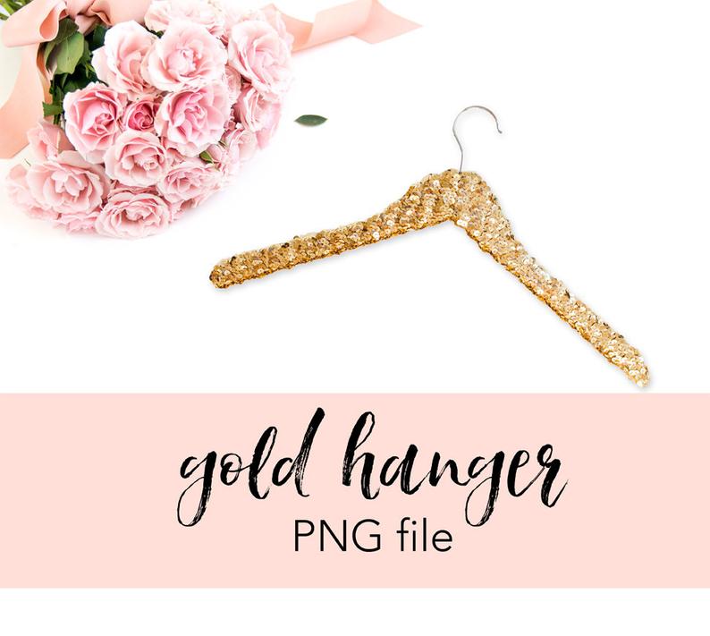 Png file for mockups. Hanger clipart gold
