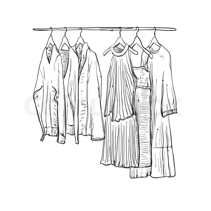 Download hanging sketch . Hanger clipart hanged clothes
