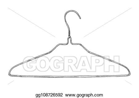 Hanger clipart sketch. Vector art of clothes