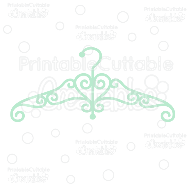 Fancy swirly dress cut. Hanger clipart svg